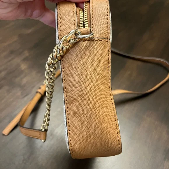 Michael Kors Tan and Cream Crossbody Bag - Picture 13 of 13